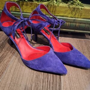 Charles Jourdan Purple Suede Pumps